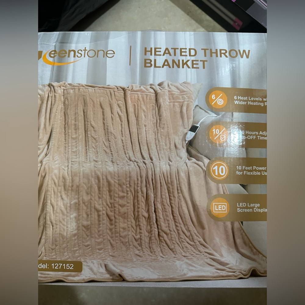 Electric Heated Throw Blanket, Keenstone Machine Washable Fast Heated twin